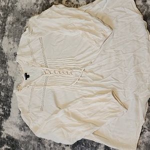 Torrid Cream Button-Front Blouse